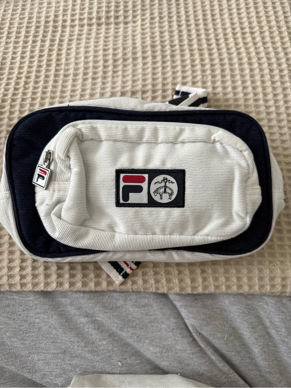 Fila x Brooks Brothers White and Navy Belt Bag